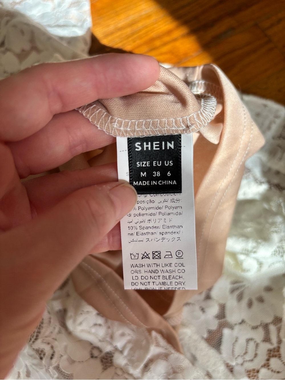 SHEIN White Floral Lace Ruffle Mini Dress - Picture 5 of 6